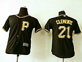 Women Pittsburgh Pirates #21 Roberto Clemente Black Stitched Baseball Jersey,baseball caps,new era cap wholesale,wholesale hats